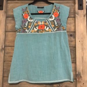 Adorable THML embroidered boho top shirt